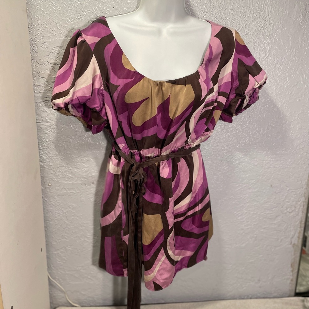 INC International Concepts Pink and Brown Blouse